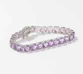Affinity Gems Platinum-Clad Sterling Silver Semi-Precious Round Cut Bracelet Small
